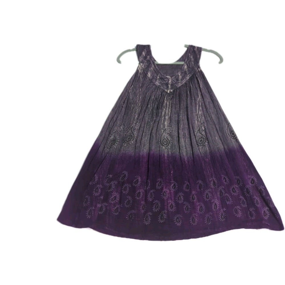 Boho Fairycore Purple Ombre Rayon Gauze Dress Whimsigoth Hippie Tunic One Size